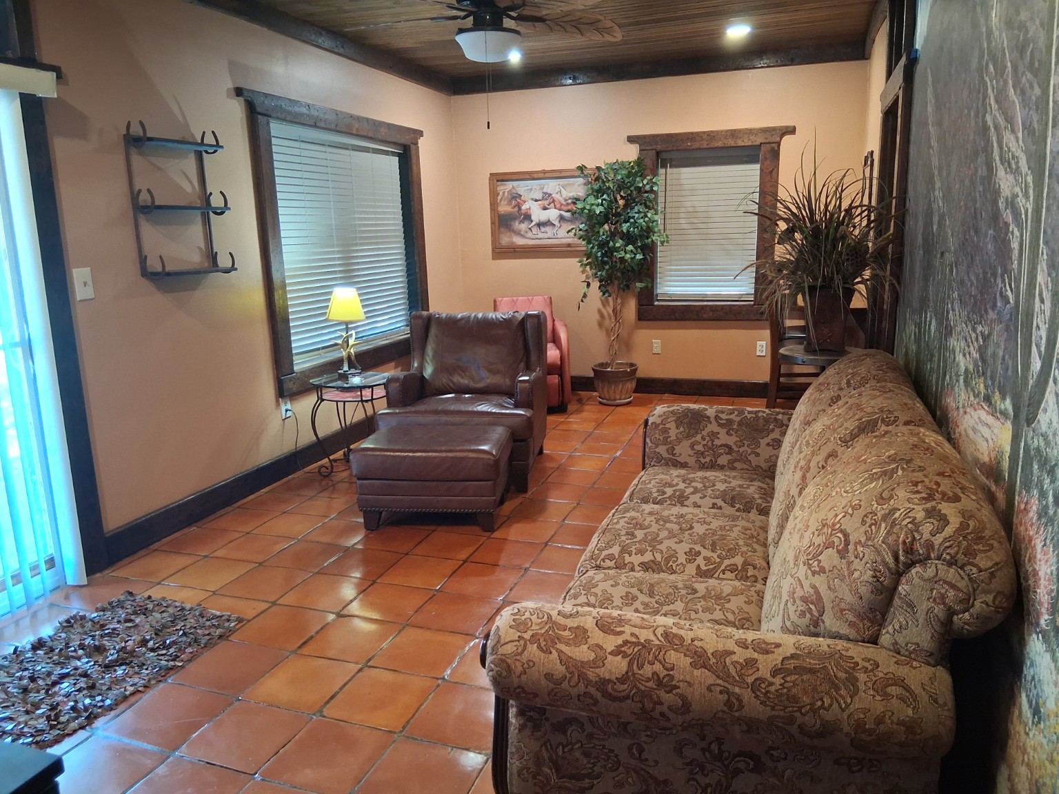 Lounge with massage chair and sofa